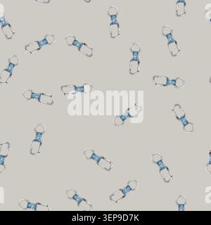 seamless pattern chain keychain key cartoon. chain keychain key sign vector Stock Vector