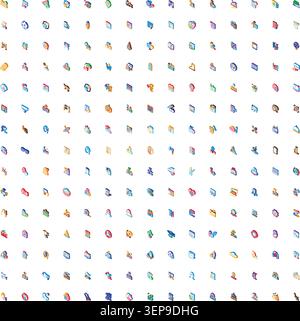 Isometric vector icon set depicting modern business, web and social media conceptsclean uiux elements for apps, dashboards, cloud, analytics, security Stock Vector