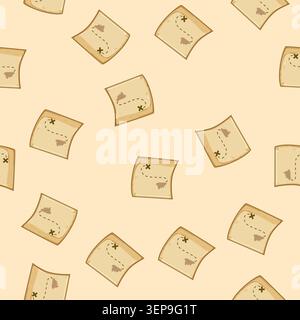seamless pattern longitude nautical map cartoon. bearings routes, tides currents, buoys landmarks longitude nautical map sign vector Stock Vector