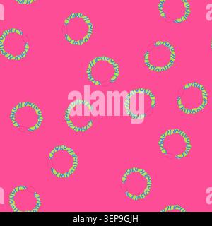 pattern fabric hair scrunchies cartoon. fabric hair scrunchies sign. seamless vector illustration Stock Vector
