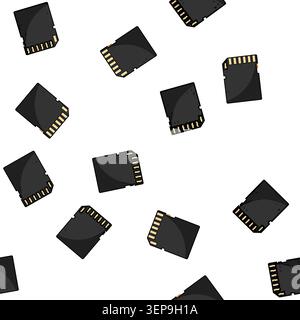 pattern gigabyte sd card cartoon. terabyte read, write transfer, secure digital gigabyte sd card sign vector Stock Vector