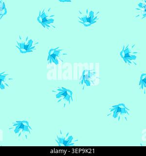 pattern ice crystal cluster shattering into sharp blue shards and flying fragments, a dynamic abstract burst evoking freezing cold, explosion, energy, Stock Vector