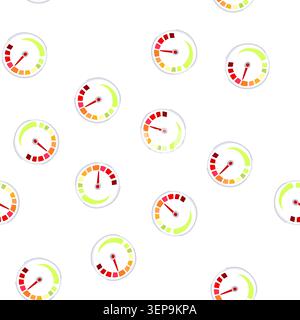 pattern tachometer speedometer cartoon. cluster dashboard, instrument reading, calibration accuracy tachometer speedometer sign. seamless symbol vecto Stock Vector