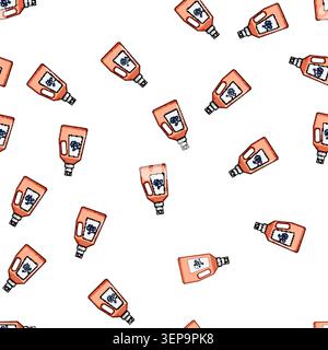 pattern Laundry detergent bottle featuring a soft peach hue and a white label with blue soap bubbles, providing essential cleaning chemicals for domes Stock Vector