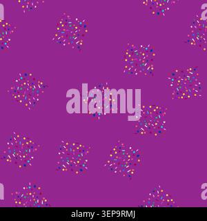 seamless pattern Colorful geometric shapes like circles, rectangles, and ribbons are scattering and falling, creating a vibrant, festive, and celebrat Stock Vector