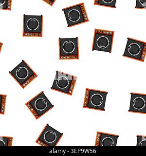 pattern rock guitar amplifier cartoon. rock guitar amplifier sign vector Stock Vector