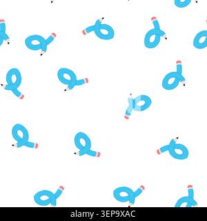 pattern blue pencil bending and looping itself into an unusual shape, illustrating concepts of creativity, flexibility, problem solving, and innovativ Stock Vector