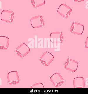 pattern basket pencil holder cartoon. container pen, pink case, school paint basket pencil holder sign. seamless vector illustration Stock Vector