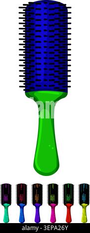 hygiene hair brush cartoon. hygiene hair brush sign colorful illustration Stock Vector