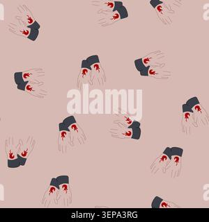 pattern man gloves welding cartoon. worker industry, iron safety, factory gas man gloves welding sign. seamless vector illustration Stock Vector