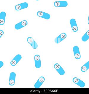 pattern light blue toggle switch with universal power symbol on the right, indicating off or standby state for user interfaces, app icons, dashboards, Stock Vector