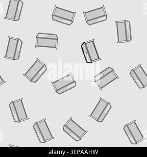 seamless pattern Modern metal package lockbox ensuring safe delivery of parcels, offering a secure solution for residential or business mail reception Stock Vector