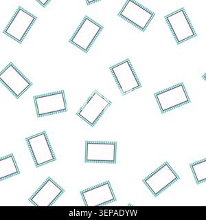 pattern Abstract artwork featuring a blank rectangular frame with multiple colorful striped borders, providing a versatile template for invitations, g Stock Vector