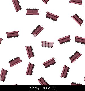 pattern rail coal wagon cartoon. cargo bulk, shipment supply, energy resource rail coal wagon sign vector Stock Vector