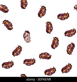 pattern Stylized rock formation showcasing glowing molten lava flowing through cracks and dripping over the edge, creating a hazardous and dynamic sce Stock Vector