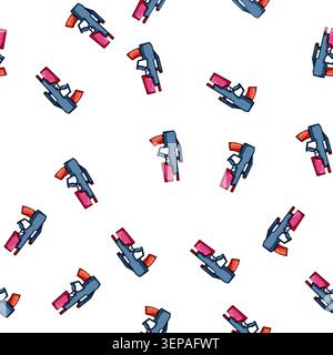 pattern game blaster gun cartoon. space shot, effect beam, energy futuristic game blaster gun sign vector Stock Vector