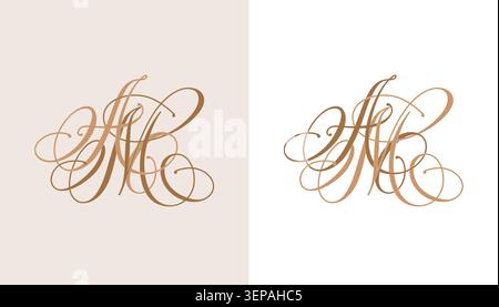 Elegant AM MA initials logo. Sophisticated vector monogram for branding, packaging and professional identity Stock Vector