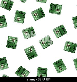 pattern transistor circuit board cartoon. trace layout, etching fabrication, multilayer substrate transistor circuit board sign vector Stock Vector