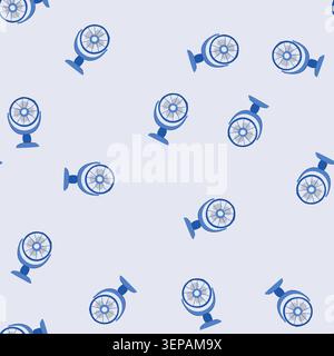 pattern stroke desk fan cartoon. office ventilator, items home, air vintage stroke desk fan sign. seamless vector illustration Stock Vector