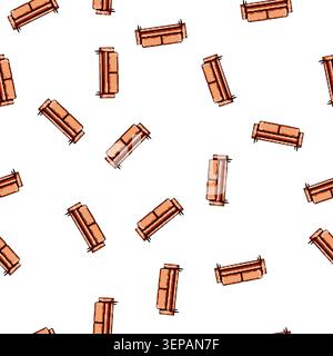 pattern ottoman couch leather cartoon. vintage modern, contemporary durable, luxury comfort ottoman couch leather sign vector Stock Vector