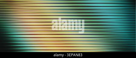 Cinematic speed effect texture. Glowing yellow and cyan horizontal digital scanlines background. Stock Photo