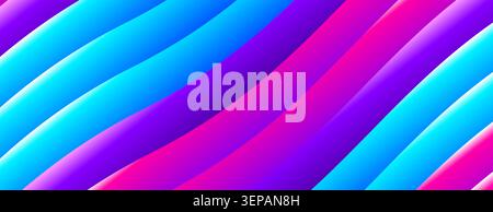 Vibrant Flowing Color Ribbons for Modern Wide Banner Design Stock Photo
