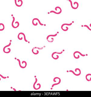 pattern pink question mark icon with striped texture on white background, representing asking, doubt, uncertainty, problem solving, faq, help, informa Stock Vector