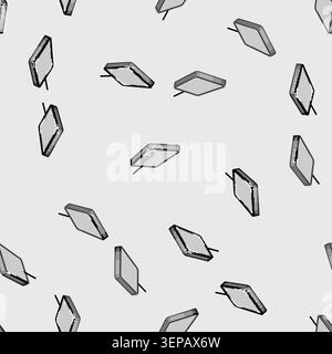 seamless pattern compatible charging pad wireless cartoon. technology portable, convenience efficiency, smartphone accessory compatible charging pad w Stock Vector