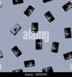 seamless pattern movie projector video cartoon. presentation equipment, projection conference movie projector video sign vector Stock Vector