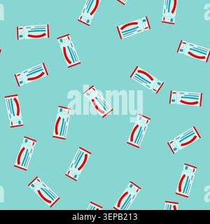 pattern vacation cruise ship ticket cartoon. tour boarding, trip destination, board yacht vacation cruise ship ticket sign. seamless vector illustrati Stock Vector