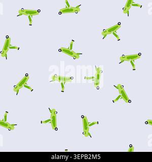 pattern green floor jack flat illustration showing hydraulic lifting equipment for vehicle maintenance and tire changing on a white background, modern Stock Vector