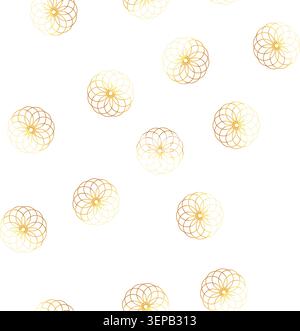 pattern Circular sacred geometry design displaying overlapping golden patterns, symbolizing harmony, balance, spirituality, and universal consciousnes Stock Vector