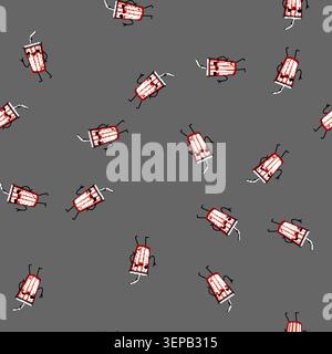 seamless pattern tea soda cup character cartoon. drink mug, mascot beer, sticker cute tea soda cup character sign vector Stock Vector