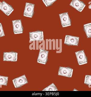seamless pattern face cotton pad cartoon. face cotton pad sign vector Stock Vector