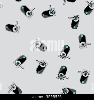 seamless pattern access fingerprint door lock cartoon. sm entry, authentication home, system wireless access fingerprint door lock sign vector Stock Vector