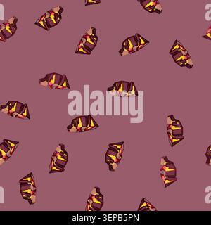 seamless pattern Abstract platform with glowing magma flowing over dark volcanic rock creating a hazardous terrain for game design, fantasy graphics o Stock Vector