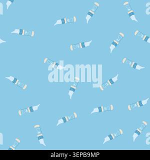 pattern applicator nasal spray bottle cartoon. nozzle hygiene, moisture breathe, clear blockage applicator nasal spray bottle sign. seamless vector il Stock Vector