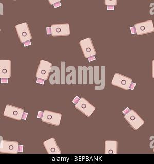 seamless pattern desktop compact photo printer cartoon. device modern, paper technology desktop compact photo printer sign vector Stock Vector