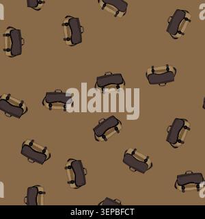 seamless pattern back bag camp cartoon. back bag camp sign vector Stock Vector