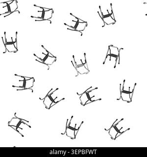 pattern accident crutch medical cartoon. accident crutch medical sign vector Stock Vector