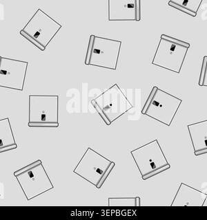 seamless pattern Package lockbox vector illustration with a keyhole and digital display, representing secure automated delivery and safe residential o Stock Vector