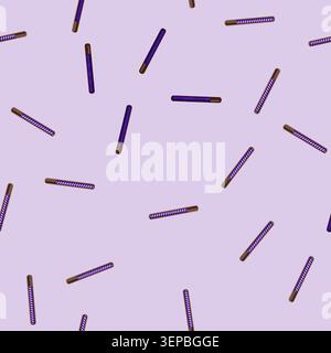seamless pattern Game progress bar icon displaying a purple striped loading status within a brown rectangular frame, indicating advancement in digital Stock Vector