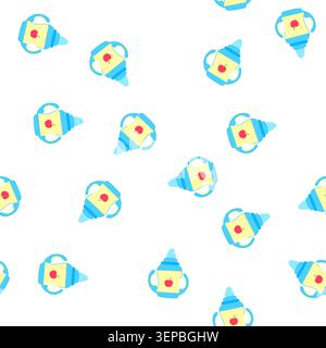 pattern bottle sippy cup cartoon. kid water, child feeding bottle sippy cup sign. seamless symbol vector illustration Stock Vector