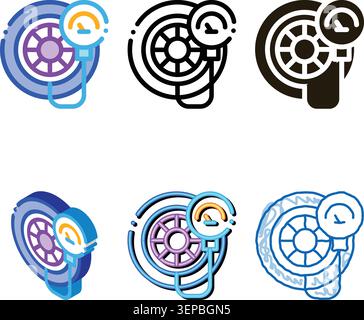tire inflation icon clean vector. tire inflation sign. color symbol Stock Vector