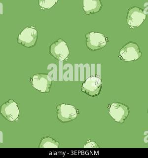 seamless pattern natural compostable trash bag cartoon. plantbased renewable, earthfriendly disposable, degradable plasticfree natural compostable tra Stock Vector