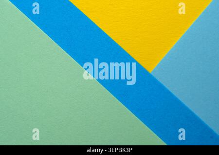 Soft textures and bright colors mingle in beautiful geometric shapes on paper. Stock Photo