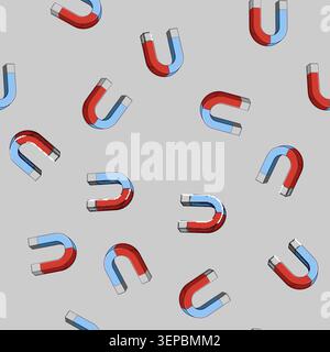seamless pattern people magnet cartoon. hand business, power generation, capture strategy people magnet sign vector Stock Vector