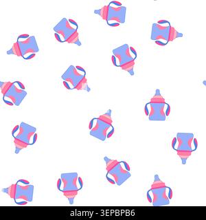 pattern baby sippy cup cartoon. toddler bottle, kid water baby sippy cup sign. seamless symbol vector illustration Stock Vector