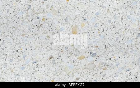 Terrazzo concrete surface showing fragmented stone chips and subtle cracking Stock Photo