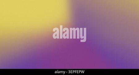 Grainy yellow and purple gradient background with soft color transition Stock Photo